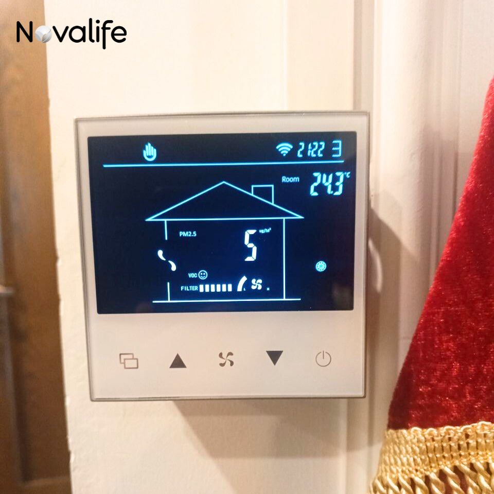 Máy cấp khí tươi hai chiều 4 in 1 Novalife KXX 400m³/h – Âm trần, Hiệu suất ERV>80% Bảng điều khiển thông minh