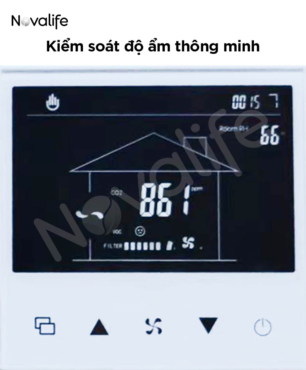 Máy cấp khí tươi hai chiều 4 in 1 Novalife KXX 400m³/h – Âm trần, Hiệu suất ERV>80% Kiểm soát độ ẩm thông minh