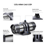 Cấu hình máy lọc nước trung tâm NV-U7: vỏ inox 304, đầu kết nối kín, giá đỡ trung tâm