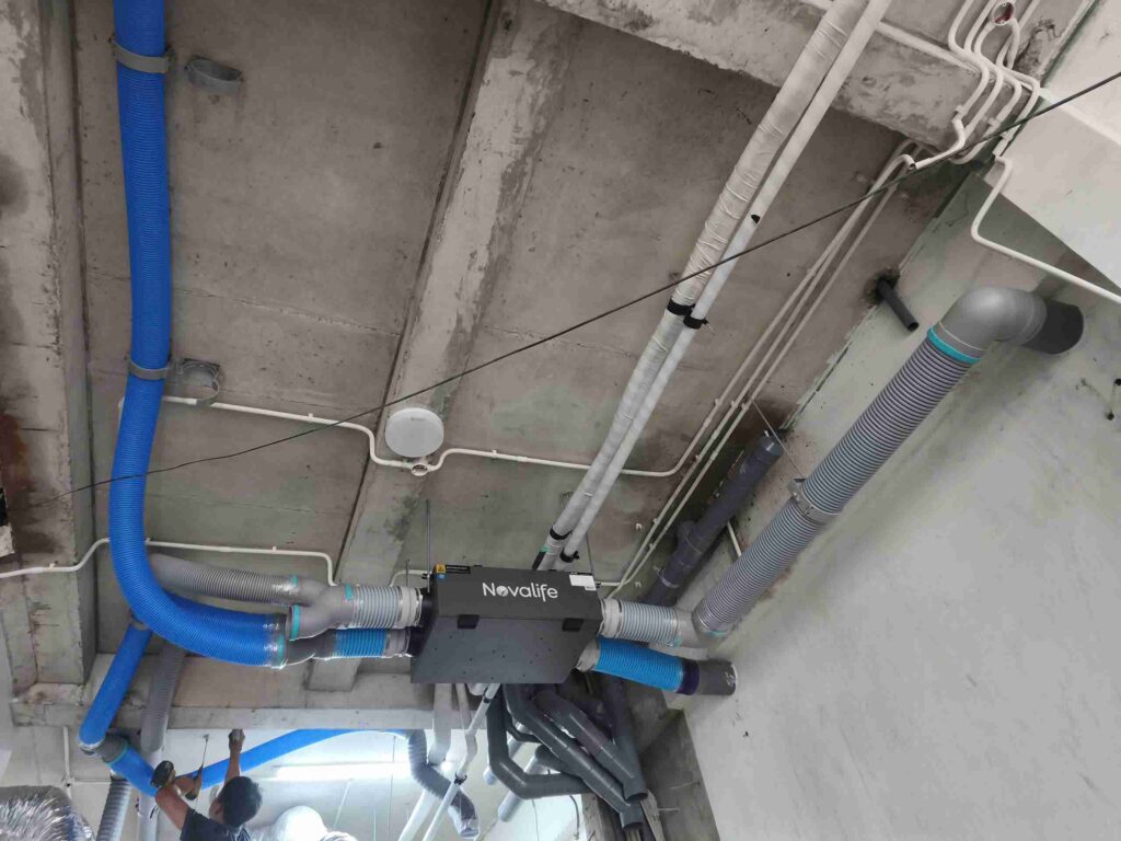 Hoàn thiện hệ thống máy cấp khí tươi cho biệt thự liền kề Louis City