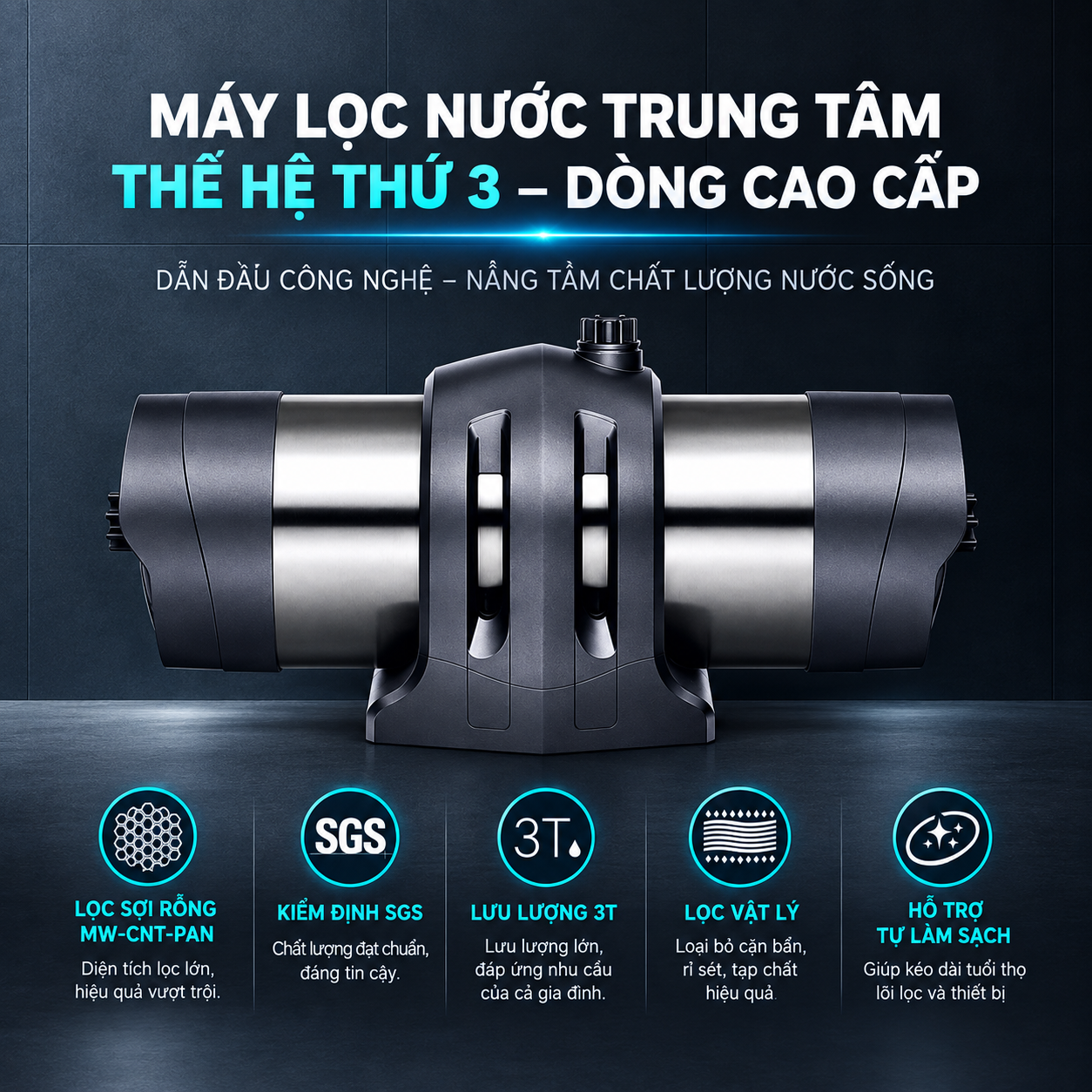 Máy lọc nước trung tâm Novalife NV- U8 lưu lượng lọc 4000L/giờ Máy lọc nước trung tâm Novalife NV- U8 lưu lượng lọc 4000L/giờ
