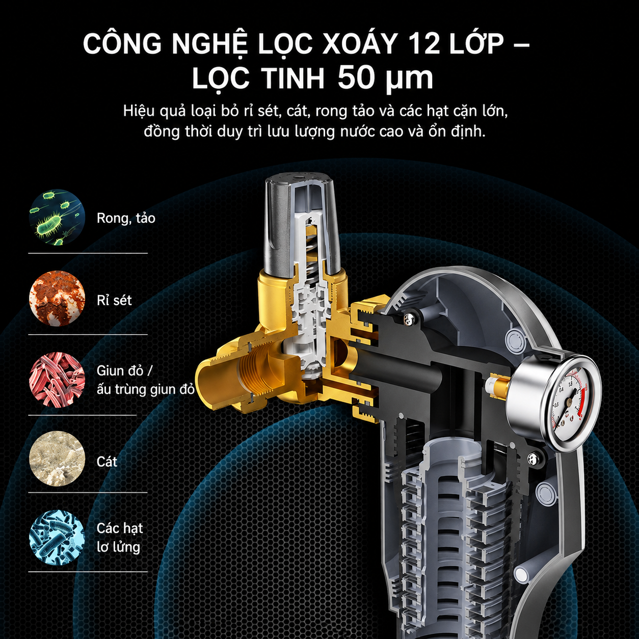 Bộ lọc sơ Novalife NV-M8 lưu lượng 6000L/h tự động xả rửa Bộ lọc sơ Novalife NV-M8 lưu lượng 6000L/h tự động xả rửa