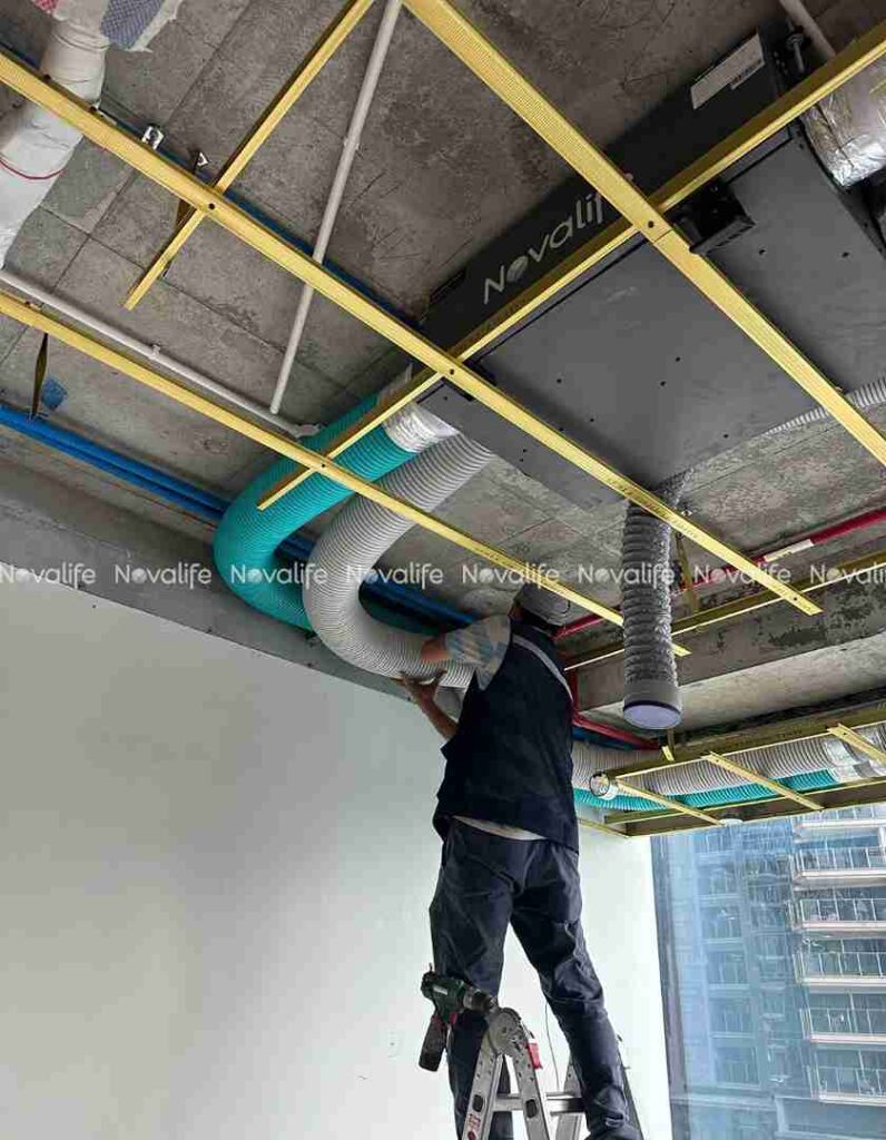 Hoàn thiện hệ thống máy cấp khí tươi cho biệt thự The Opera Residence