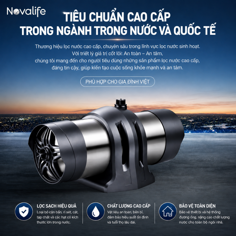 Máy lọc nước trung tâm Novalife NV- U8 lưu lượng lọc 4000L/giờ Máy lọc nước trung tâm Novalife NV- U8 lưu lượng lọc 4000L/giờ