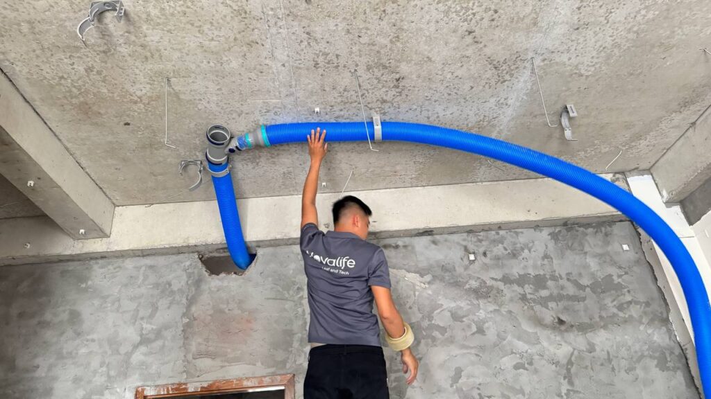 Hoàn thiện hệ thống máy cấp khí tươi cho biệt thự liền kề Louis City