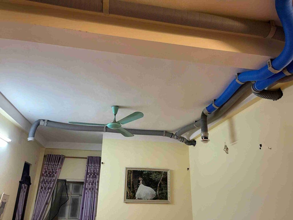 Hoàn thiện hệ thống máy cấp khí tươi cho nhà ở Mê Linh