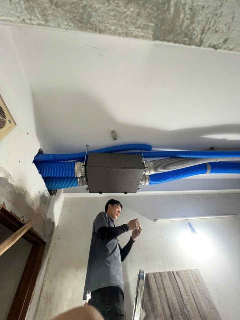 Hoàn thiện hệ thống máy cấp khí tươi cho nhà ở Thường Tín