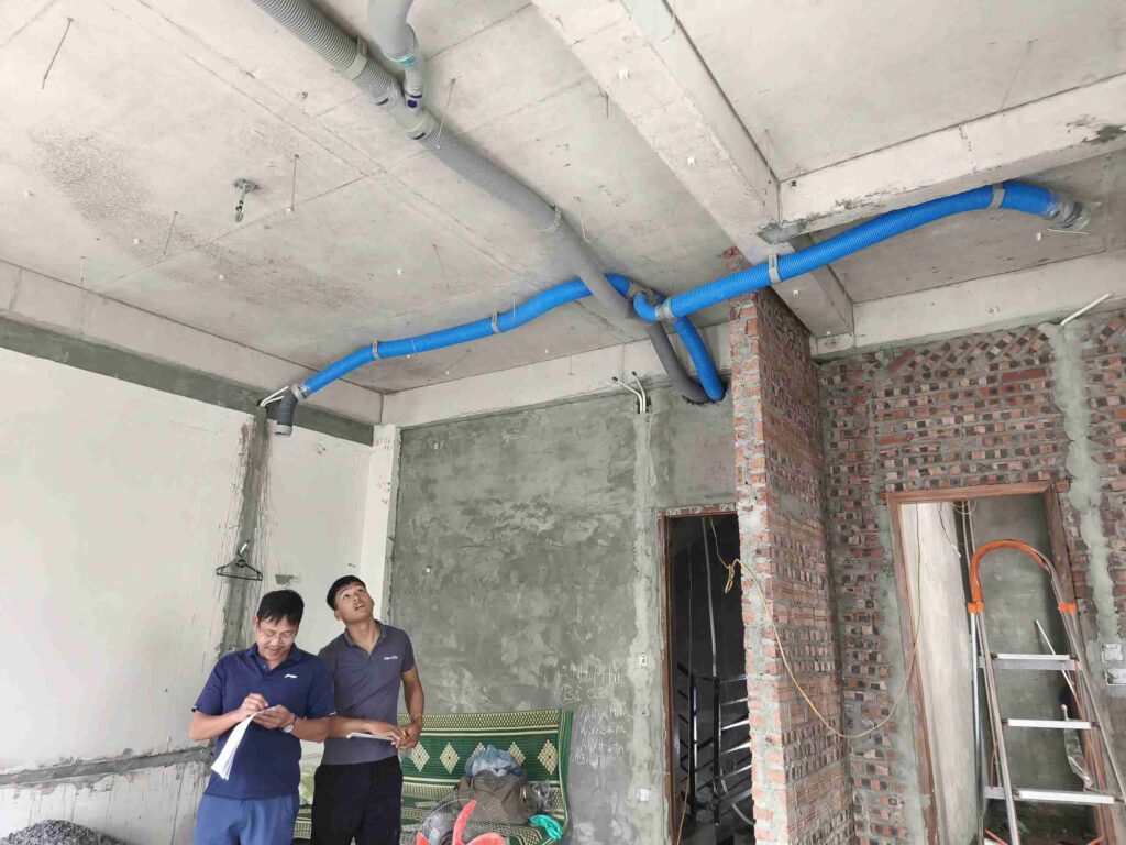 Hoàn thiện hệ thống máy cấp khí tươi cho biệt thự liền kề Louis City