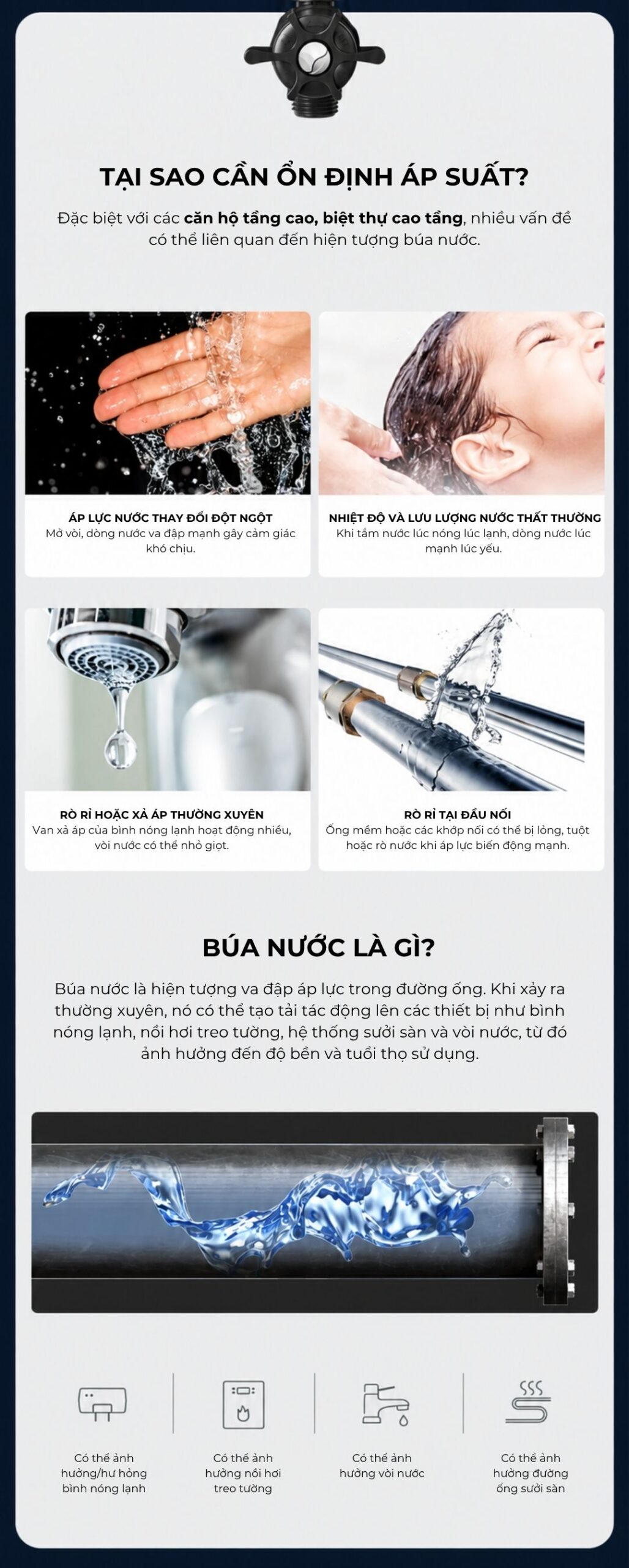 Bộ lọc sơ Novalife NV-M3: Không cần điện – Lưu lượng 5 m³/h Bộ lọc sơ Novalife NV-M3 – vì sao cần ổn định áp suất, hiện tượng búa nước