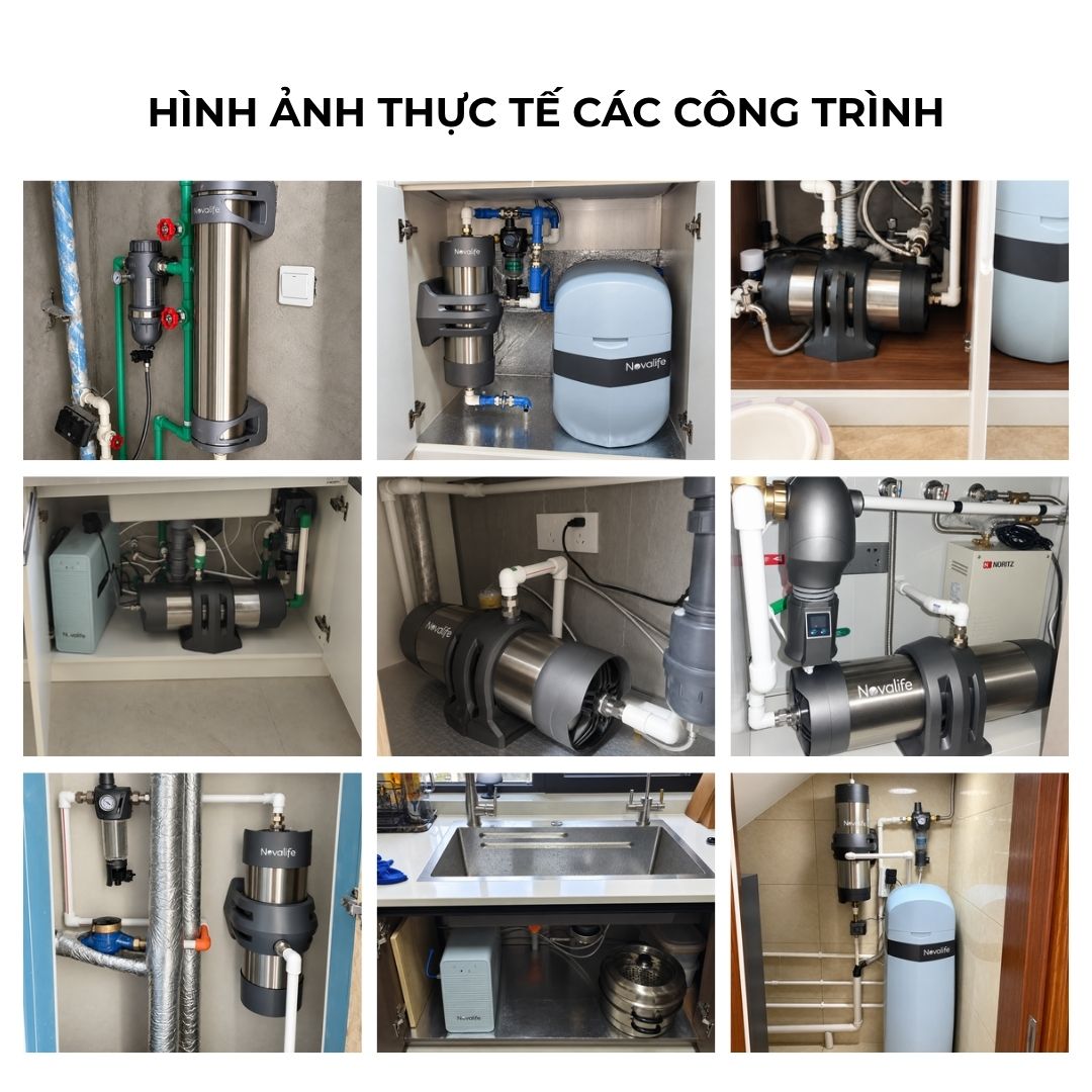 Máy làm mềm nước Novalife NV-S20: 2 m³/h – chống rò rỉ thông minh Hình ảnh thực tế các công trình lọc nước tổng Novalife