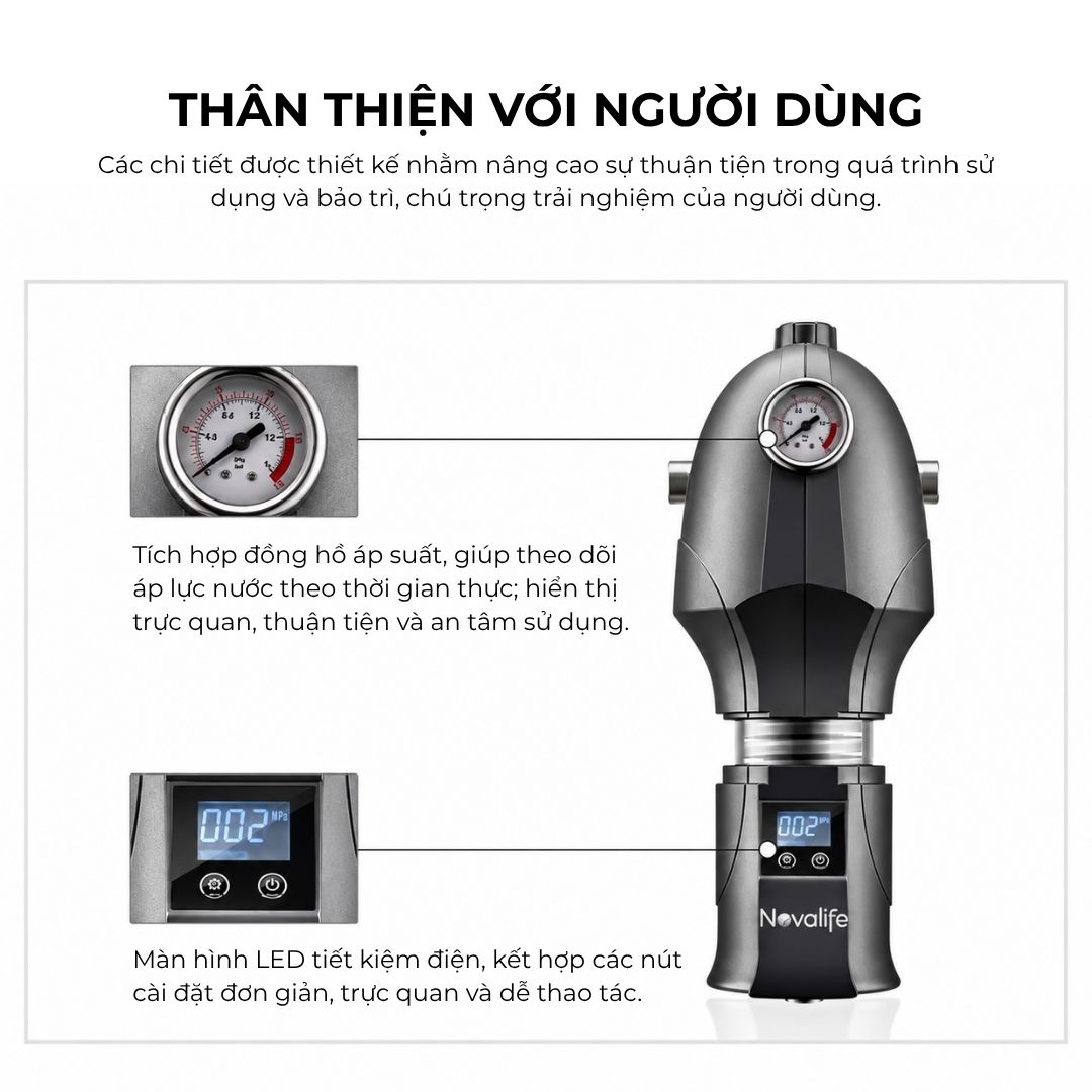 Bộ lọc sơ Novalife NV-M8 – thân thiện với người dùng