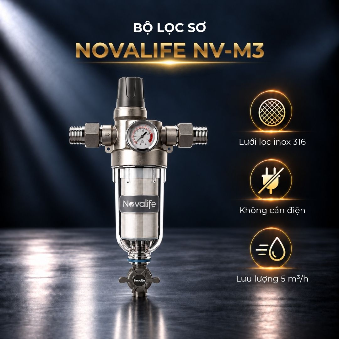 Bộ lọc sơ Novalife NV-M3 : Không cần điện – 5 m³/h