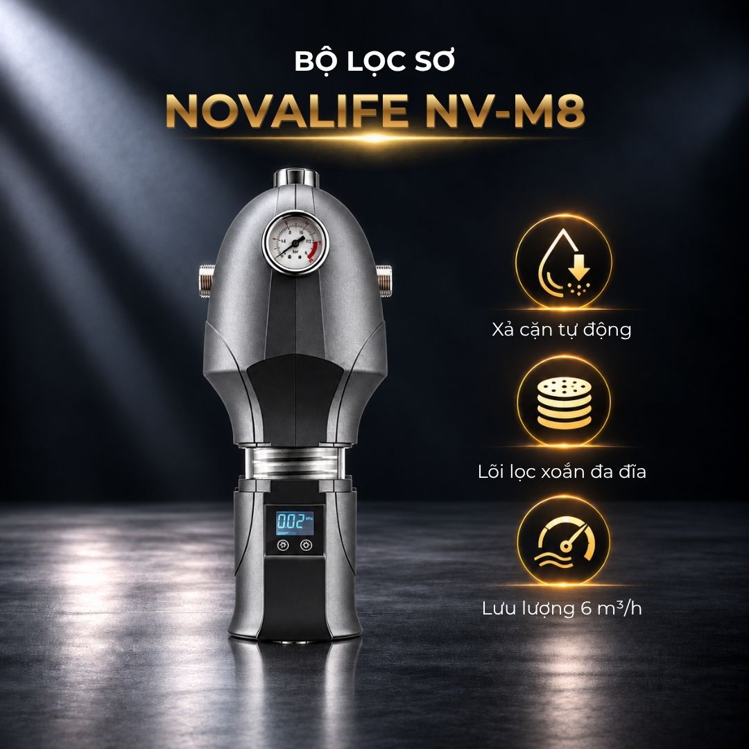 Bộ lọc sơ Novalife NV-M8: Xả cặn tự động – 6 m³/h