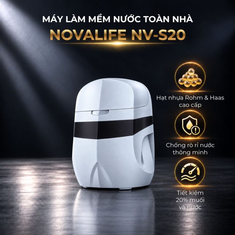 Máy làm mềm nước Novalife NV-S20: 2 m³/h – chống rò rỉ thông minh