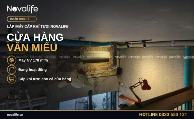 Hoàn thiện hệ thống máy cấp khí tươi cho cửa hàng ở Văn Miếu