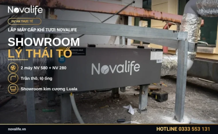 Hoàn thiện hệ thống máy cấp khí tươi cho showroom kim cương Luala