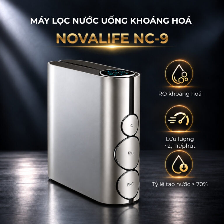 Máy lọc nước uống Novalife NC-9: Lọc RO khoáng hóa – Tiết kiệm nước